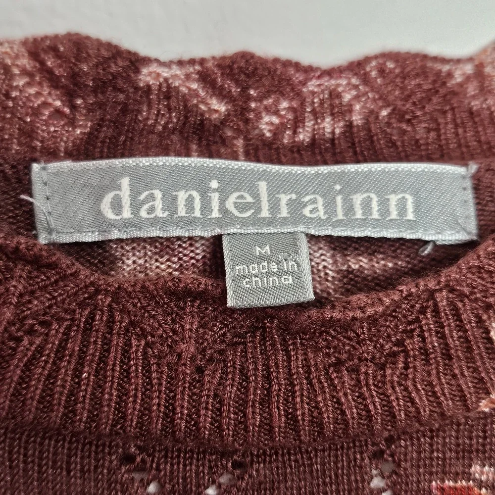 Daniel Rainn Women's Sz M Lightweight Knit Floral Sweater Long Sleeve‎ Viscose